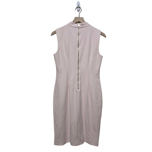 Calvin Klein Light Pink V-Neck Cut Out Sleeveless Sheath Knee Length Dress Sz 6 - Picture 3 of 7